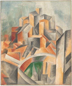 Pablo Picasso, Le réservoir (Horta de Ebro), summer 1909 Oil on canvas, 24 ⅛ × 20 ⅛ inches (61.5 × 51.1 cm), Museum of Modern Art, New York© 2018 Estate of Pablo Picasso/Artist Rights Society (ARS), New York
