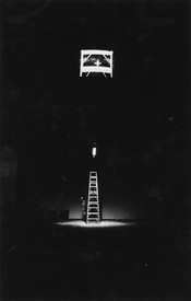 Photograph of the installation process of an unrealized performance by Chris Burden at the Newport Harbor Art Museum, California, 1974. Photo: Brian Forrest, courtesy Michael Auping