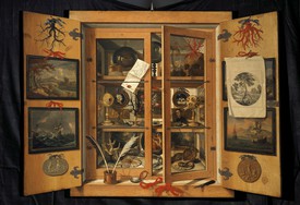 Andrea Domenico Remps, Cabinet of Curiosities, c. 1690, oil on canvas, 39 × 54 inches (99 × 137 cm), Opificio delle Pietre Dure, Florence, Italy.
