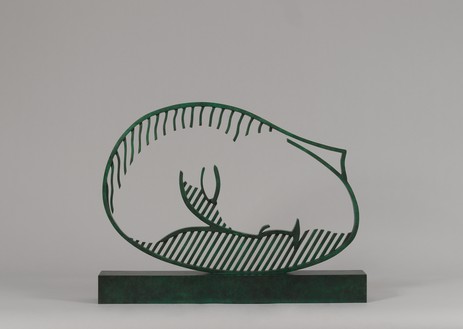 Roy Lichtenstein, Sleeping Muse, 1983 Patinated bronze, 25 ½ × 34 ¼ × 4 inches (64.8 × 87 × 10.2 cm)© Estate of Roy Lichtenstein. Photo: Rob McKeever
