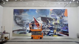 Jia Aili working in his studio, Beijing