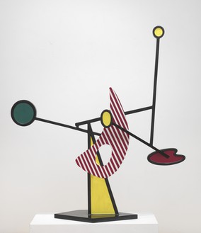 Roy Lichtenstein, Mobile III, 1990 Painted and patinated bronze, 57 × 52 × 13 inches (144.8 × 132.1 × 33 cm), edition of 6© Estate of Roy Lichtenstein. Photo: Rob McKeever
