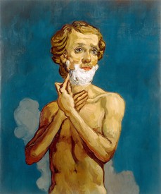 John Currin, The Shaving Man, 1993.