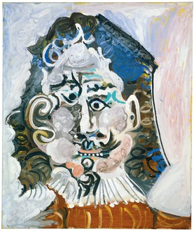 Pablo Picasso, Tête d’homme du XVIIème siècle de face, April 2, 1967 Oil on canvas, 25 ½ × 21 ½ inches (65 × 54.5 cm)© 2018 Estate of Pablo Picasso/Artist Rights Society (ARS), New York