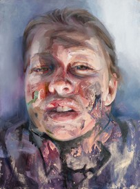 A Jenny Saville painting titled Self-Portrait (after Rembrandt), oil on paper