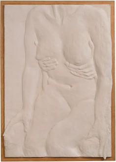 Rachel Feinstein, Hold On, 2023 Aqua-Resin and fiberglass on white oak, 36 × 25 ¾ × 2 ¾ inches (91.4 × 65.4 × 7 cm), edition of 1 + 1 AP© Rachel Feinstein. Photo: Rob McKeever