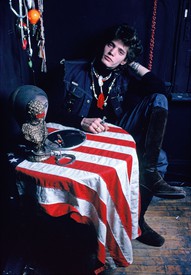 Robert Mapplethorpe wearing a selection of his jewelry, New York, 1971. Photo: Valerie Santagto