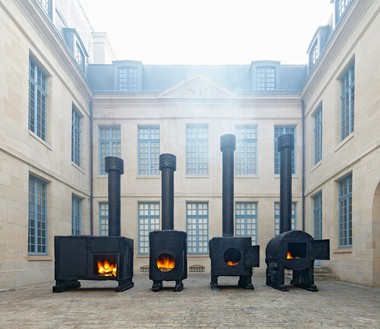 Installation view, Sterling Ruby: STOVES, Musée de la Chasse et de la Nature, Paris, October 21, 2015–February 14, 2016 Artwork © Sterling Ruby