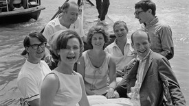 Helen Frankenthaler in gondola with various friends, Venice, June 1966