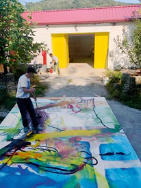 Albert Oehlen’s studio, Ispaster, Spain, 2019–20. Photos © Esther Freund