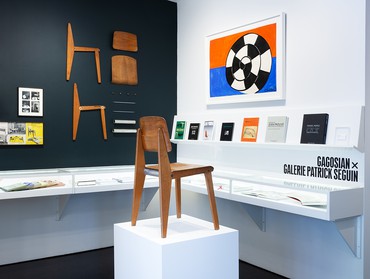 Jean Prouvé’s 1947 demountable wood chair CB 22 in the Gagosien Shop, New York