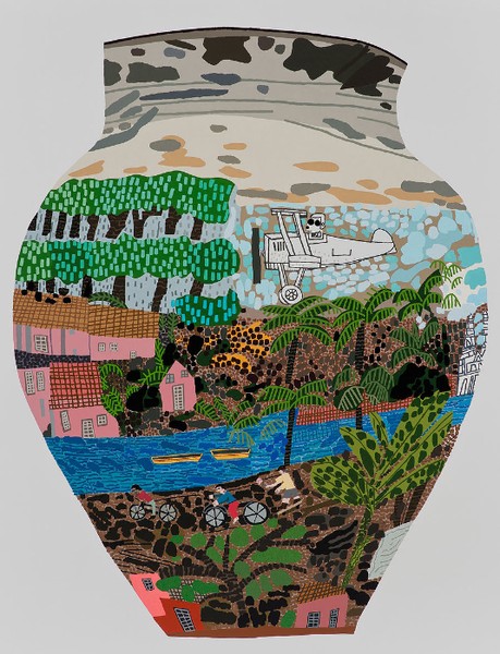 Jonas Wood, Landscape Pot with Night Bloom, 2014 © Jonas Wood