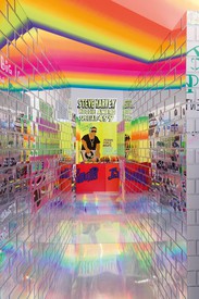 Installation view, Lauren Halsey, David Kordansky Gallery, Los Angeles, January 25–March 14, 2020. Artwork © Lauren Halsey. Photo: Jeff McLane, courtesy David Kordansky Gallery, Los Angeles