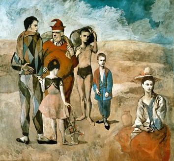 Pablo Picasso, La famille de saltimbanques, 1905 Oil on canvas, 83 ¾ × 90 ⅜ inches (212.8 × 229.6 cm), National Gallery of Art, Washington, DC© 2018 Estate of Pablo Picasso/Artist Rights Society (ARS), New York