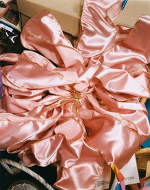 Photograph of pink satin bow by Roe Ethridge