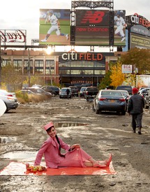 Roe Ethridge, Oslo Grace at Willets Point, 2019, dye sublimation print on aluminum.