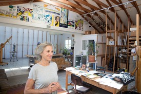 Dorothy Lichtenstein in Roy Lichtenstein’s Southampton studio. Photo by Kasia Wandycz/Paris Match via Getty Images