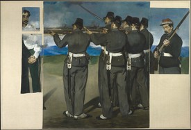 Édouard Manet, The Execution of Maximilian, 1867–68, oil on canvas, 6 feet 4 inches × 9 feet 4 inches (193 × 284 cm). National Gallery, London, Bought 1918.