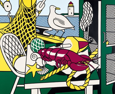 Roy Lichtenstein, Cape Cod Still Life II, 1973 Oil and Magna on canvas, 60 × 74 inches (152.4 × 188 cm)© Estate of Roy Lichtenstein