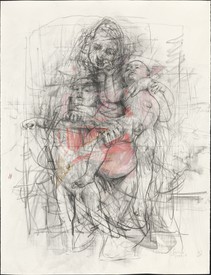 Jenny Saville, Study for Pentimenti I, 2011, graphite and pastel on paper.